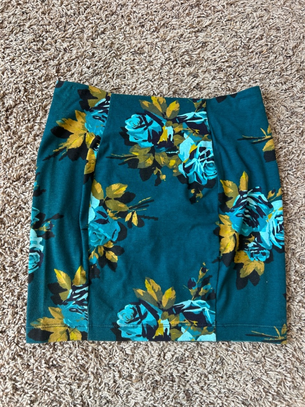 Betsy Johnson - Floral Teal Pencil Skirt